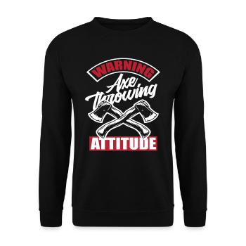 Axe Throw - Unisex Sweatshirt - black - Front - Alina (178cm) & Michal (187cm)