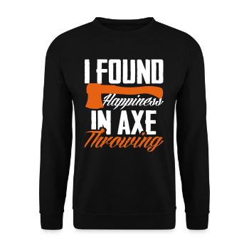 Axtwurf Axt Werfen Glück Leidenschaft - Unisex Pullover - Schwarz - Vorne - Alina (178cm) & Michal (187cm)
