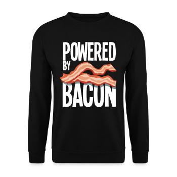 Powered By Bacon Speck - Unisex Sweatshirt - black - Front - Alina (178cm) & Michal (187cm)