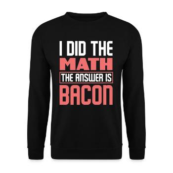 Speck Bacon Ist Die Antwort - Unisex Pullover - Schwarz - Vorne - Alina (178cm) & Michal (187cm)