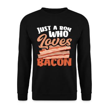 Bacon Just a boy who loves bacon - Unisex Sweatshirt - black - Front - Alina (178cm) & Michal (187cm)