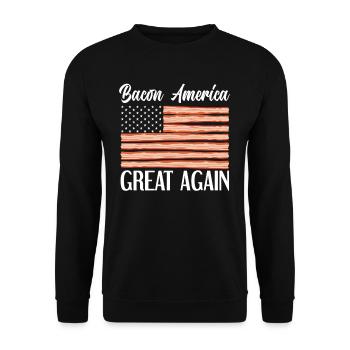 Drapeau des États-Unis Bacon - Sweat-shirt Unisexe - noir - Devant - Alina (178cm) & Michal (187cm)