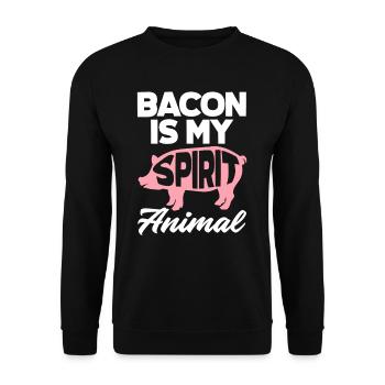 Bacon Bacon Dicton Animal Préféré - Sweat-shirt Unisexe - noir - Devant - Alina (178cm) & Michal (187cm)
