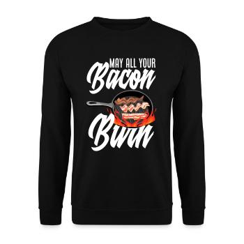 Speck Bacon Grill Frühstück Nahrung - Unisex Pullover - Schwarz - Vorne - Alina (178cm) & Michal (187cm)