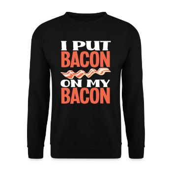 Speck Bacon Fett - Unisex Pullover - Schwarz - Vorne - Alina (178cm) & Michal (187cm)