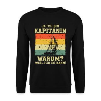 Capitaine parce que je peux - Sweat-shirt Unisexe - noir - Devant - Alina (178cm) & Michal (187cm)