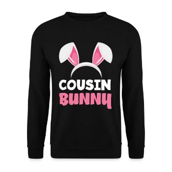 Cousin Bunny Easter Bunny Ears Easter - Unisex Sweatshirt - black - Front - Alina (178cm) & Michal (187cm)