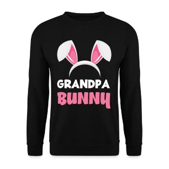 Grandpa Bunny Easter Bunny Ears Easter - Unisex Sweatshirt - black - Front - Alina (178cm) & Michal (187cm)