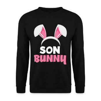 Son Bunny Pâques lapin oreilles Pâques - Sweat-shirt Unisexe - noir - Devant - Alina (178cm) & Michal (187cm)