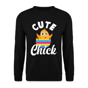 Easter Pun Excavator Easter Bunny - Unisex Sweatshirt - black - Front - Alina (178cm) & Michal (187cm)