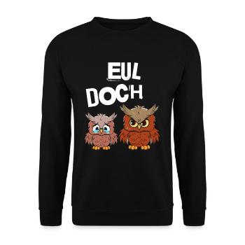 Owl Yes - Unisex Sweatshirt - black - Front - Alina (178cm) & Michal (187cm)