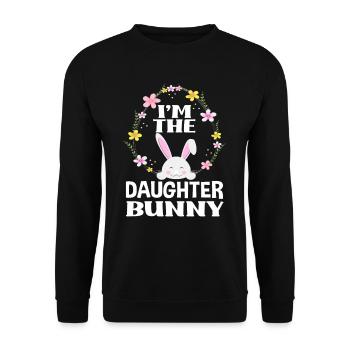 Je suis fille lapin de Pâques Couronne florale Pâques - Sweat-shirt Unisexe - noir - Devant - Alina (178cm) & Michal (187cm)