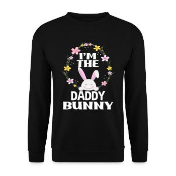 Je suis papa lapin de Pâques Couronne florale Pâques - Sweat-shirt Unisexe - noir - Devant - Alina (178cm) & Michal (187cm)