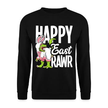 Happy Easter Dinosaur Bunny Costume Kids - Unisex Sweatshirt - black - Front - Alina (178cm) & Michal (187cm)