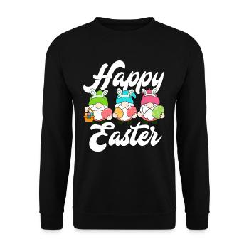Happy Easter - Unisex Sweatshirt - black - Front - Alina (178cm) & Michal (187cm)