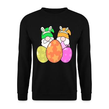 Easter Eggs Easter - Unisex Sweatshirt - black - Front - Alina (178cm) & Michal (187cm)