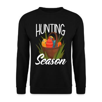 Hunts Season Easter Easter Eggs - Unisex Sweatshirt - black - Front - Alina (178cm) & Michal (187cm)