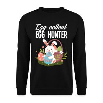 Wonderful Eggs Hunter Easter Bunny Easter - Unisex Sweatshirt - black - Front - Alina (178cm) & Michal (187cm)