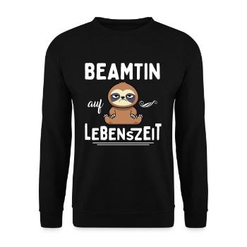 Beamtin auf Lebenszeit - Unisex Pullover - Schwarz - Vorne - Alina (178cm) & Michal (187cm)