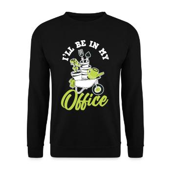 Garten Büro Lustiges Garten - Unisex Pullover - Schwarz - Vorne - Alina (178cm) & Michal (187cm)