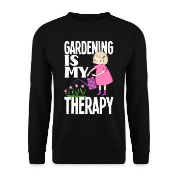 Garten Therapie - Unisex Pullover - Schwarz - Vorne - Alina (178cm) & Michal (187cm)