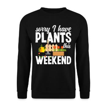 Garten Gartenarbeit Wochenende - Unisex Pullover - Schwarz - Vorne - Alina (178cm) & Michal (187cm)