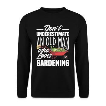Garten Alter Mann - Unisex Pullover - Schwarz - Vorne - Alina (178cm) & Michal (187cm)