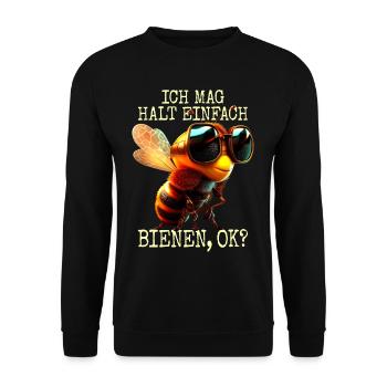 Apiculteur amoureux des abeilles, j'aime juste les abeilles - Sweat-shirt Unisexe - noir - Devant - Alina (178cm) & Michal (187cm)