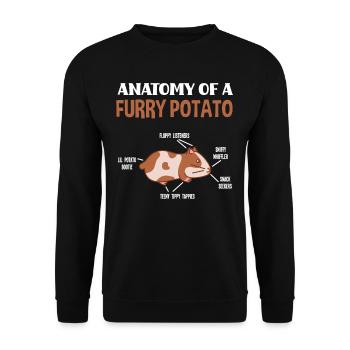 Anatomie Nager Meerschweinchen - Unisex Pullover - Schwarz - Vorne - Alina (178cm) & Michal (187cm)