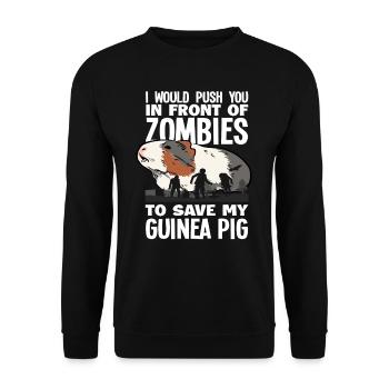 Meerschweinchen Zombies - Unisex Pullover - Schwarz - Vorne - Alina (178cm) & Michal (187cm)