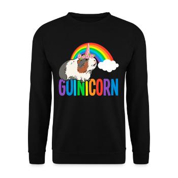 Meerschweinchen Regenbogen LGBTQ - Unisex Pullover - Schwarz - Vorne - Alina (178cm) & Michal (187cm)