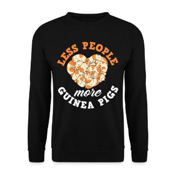 Meerschweinchen Herz Haustier - Unisex Pullover - Schwarz - Vorne - Alina (178cm) & Michal (187cm)