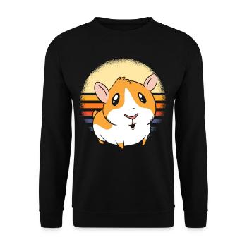 Cochon d’Inde rétro - Sweat-shirt Unisexe - noir - Devant - Alina (178cm) & Michal (187cm)