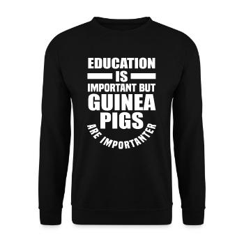 Meerschweinchen Bildung - Unisex Pullover - Schwarz - Vorne - Alina (178cm) & Michal (187cm)