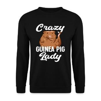 Verrückte Meerschweinchen Frau - Unisex Pullover - Schwarz - Vorne - Alina (178cm) & Michal (187cm)