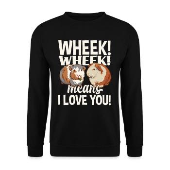 Meerschweinchen Lieblingstier Liebe - Unisex Pullover - Schwarz - Vorne - Alina (178cm) & Michal (187cm)