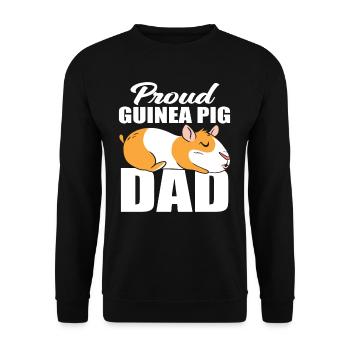 Stolzer Meerschweinchen Papa - Unisex Pullover - Schwarz - Vorne - Alina (178cm) & Michal (187cm)