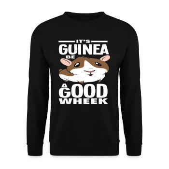 Meerschweinchen Wortspiel - Unisex Pullover - Schwarz - Vorne - Alina (178cm) & Michal (187cm)