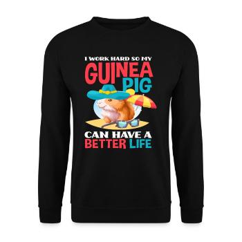 Meerschweinchen Leben Tier Nager - Unisex Pullover - Schwarz - Vorne - Alina (178cm) & Michal (187cm)