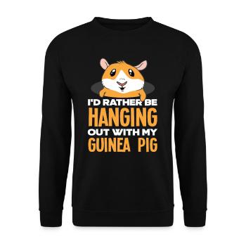 Meerschweinchen Haustiere Geschenk - Unisex Pullover - Schwarz - Vorne - Alina (178cm) & Michal (187cm)