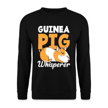Meerschweinchen Flüsterer - Unisex Pullover - Schwarz - Vorne - Alina (178cm) & Michal (187cm)