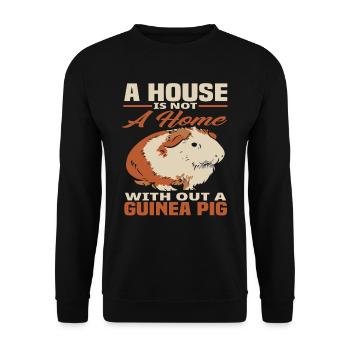 Meerschweinchen Heim Haustier Geschenk - Unisex Pullover - Schwarz - Vorne - Alina (178cm) & Michal (187cm)