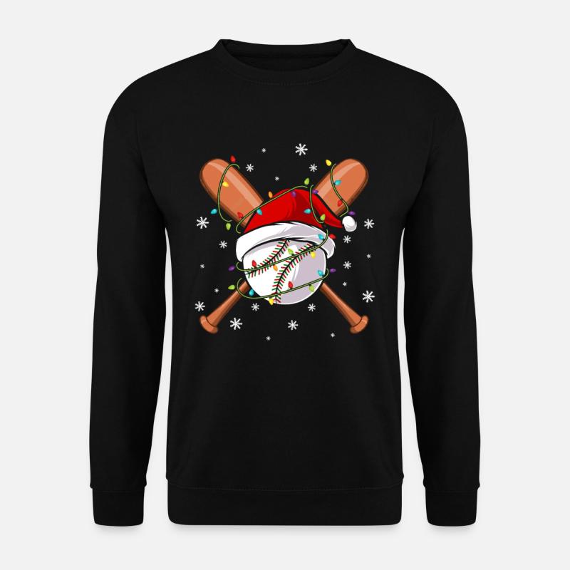 Santa Christmas Baseball Player - Unisex Sweatshirt - black