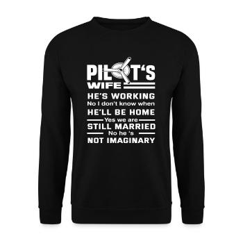 Pilot Wife Wife Pilots - Unisex Sweatshirt - black - Front - Alina (178cm) & Michal (187cm)