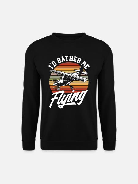 Retro Pilots Student Flying - Unisex Sweatshirt - black