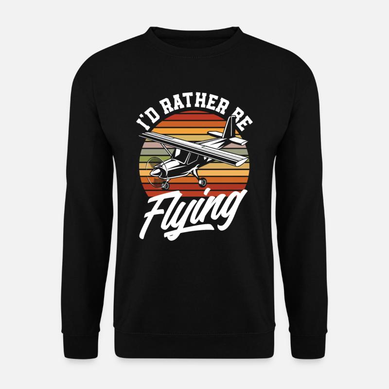 Retro Pilots Student Flying - Unisex Sweatshirt - black