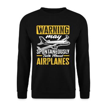 Piloten Flugzeug Liebhaber - Unisex Pullover - Schwarz - Vorne - Alina (178cm) & Michal (187cm)