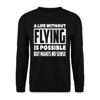 Pilot Leben Leidenschaft - Unisex Pullover - Schwarz - Vorne - Alina (178cm) & Michal (187cm)