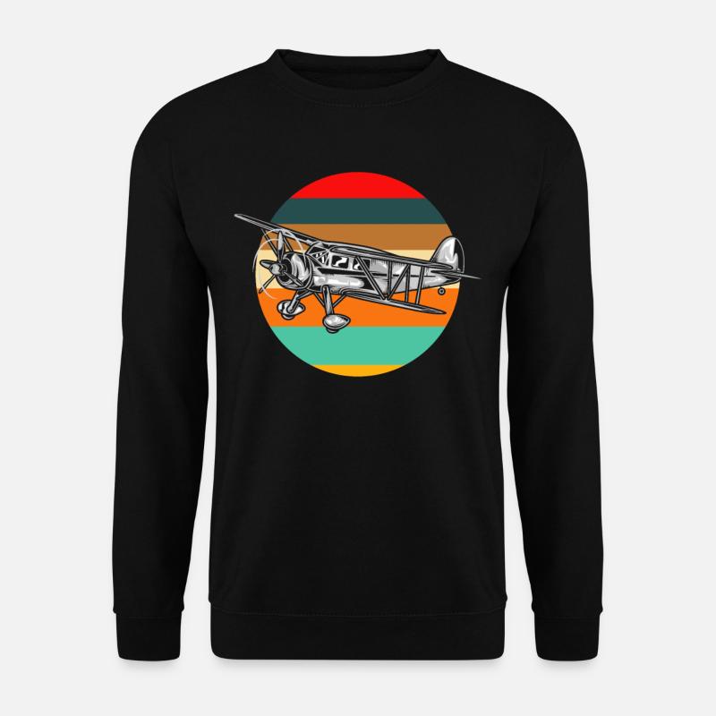 Retro Pilot Pilot Airplane - Unisex Sweatshirt - black