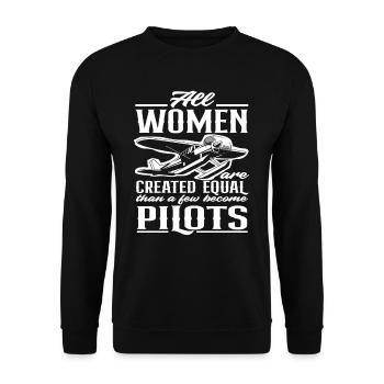 Pilot Woman Occupation Pilot - Unisex Sweatshirt - black - Front - Alina (178cm) & Michal (187cm)
